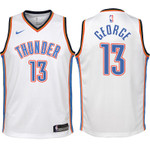 Youth Thunder Paul George White Jersey-Association Edition
