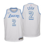 2020-21 Lakers City Jersey Quinn Cook White Youth