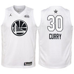 Youth 2018 NBA All-Star Warriors Stephen Curry White Jersey