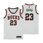 Youth 2017-18 Bucks Sterling Brown Classic Edition White Jersey
