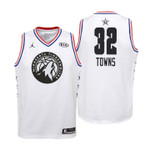 Youth 2019 NBA All-Star Timberwolves #32 Karl-Anthony Towns White Jersey