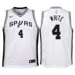 Youth Spurs Derrick White White Jersey-Association Edition