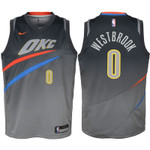 Youth Thunder Russell Westbrook Gray Jersey-City Edition