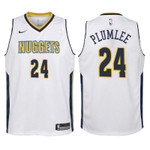 Youth Nuggets Mason Plumlee White Jersey-Association Edition