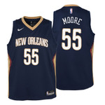 Youth's 2017-18 Pelicans E'Twaun Moore Icon Edition Navy Jersey