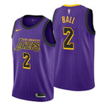 Youth Lakers Lonzo Ball City Edition Purple Jersey