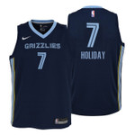 Youth Grizzlies Justin Holiday Icon Navy Jersey