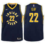 Youth Pacers T.J. Leaf Navy Jersey - Icon Edition