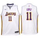 Youth Lakers Brook Lopez White Jersey-Association Edition