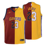 Youth Lakers LeBron James Split Maroon Gold Jersey