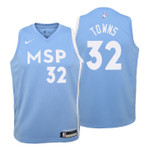 Youth Timberwolves Karl-Anthony Towns City Blue Jersey