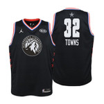 Youth 2019 NBA All-Star Timberwolves #32 Karl-Anthony Towns Black Jersey
