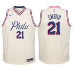 Youth 76ers Joel Embiid White Jersey-City Edition