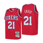 Youth Joel Embiid Throwback 76ers Red Mitchell & Nes Jersey