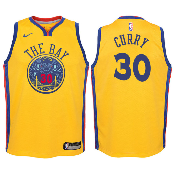 Youth Warriors Stephen Curry Gold Jersey-City Edition