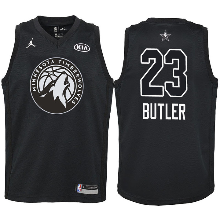Youth 2018 NBA All-Star Timberwolves Jimmy Butler Black Jersey