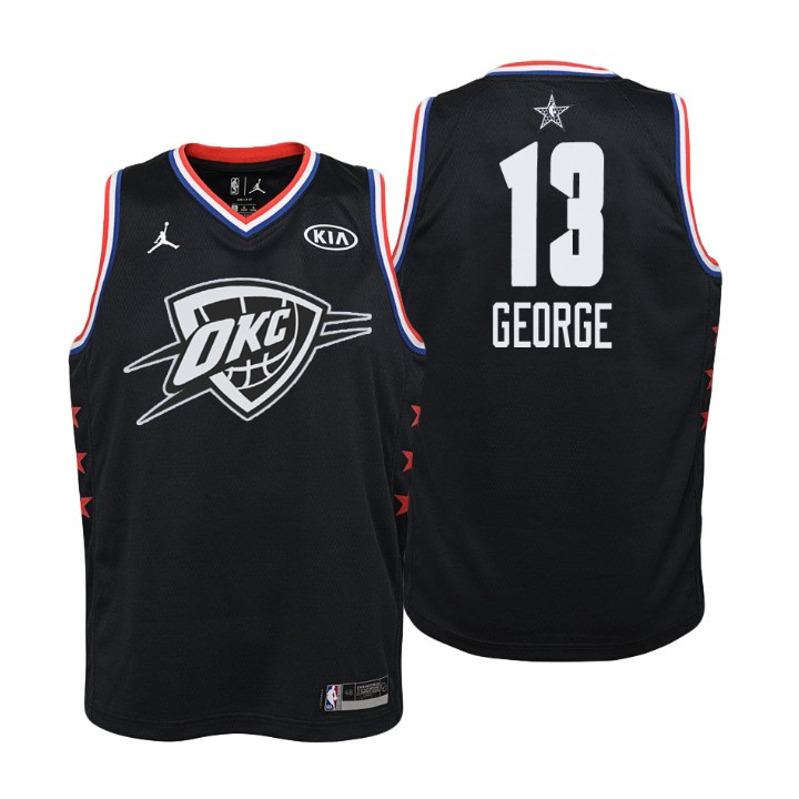Youth 2019 NBA All-Star Thunder #13 Paul George Black Jersey