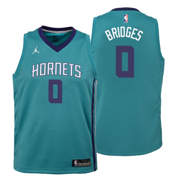 Youth Hornets Miles Bridges Icon Edition Teal Jersey