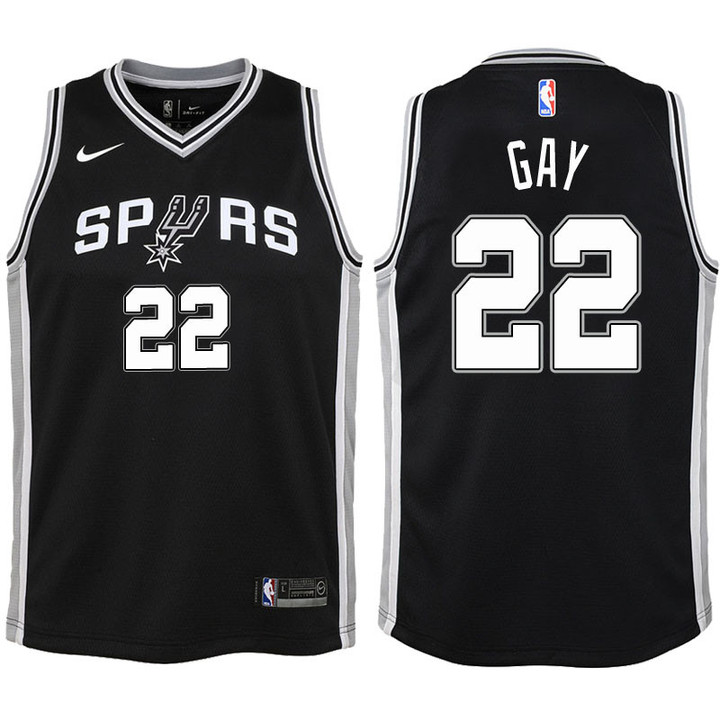 Youth Spurs Rudy Gay Black Jersey-Icon Edition