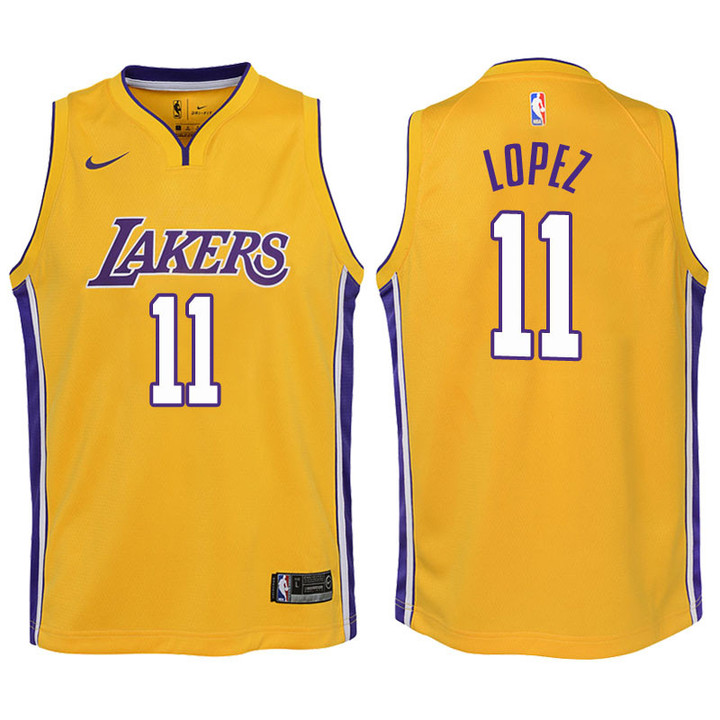 Youth Lakers Brook Lopez Yellow Jersey-Icon Edition