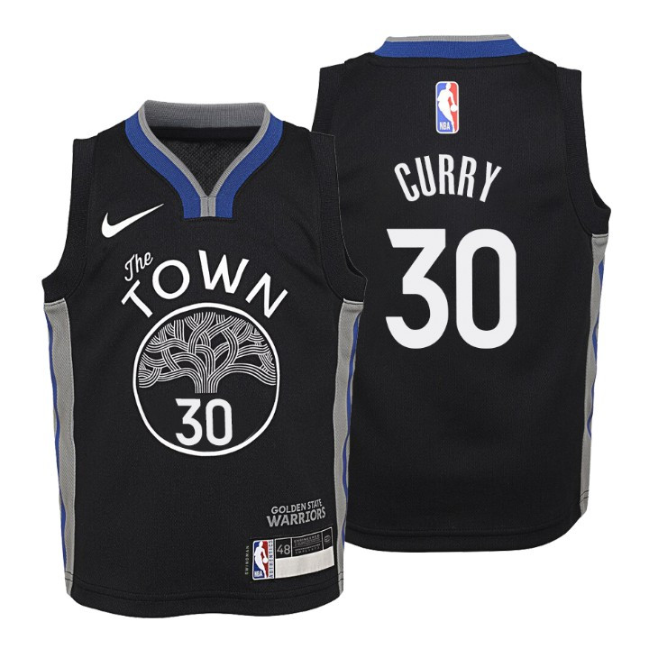 Youth Warriors Stephen Curry City Black Jersey
