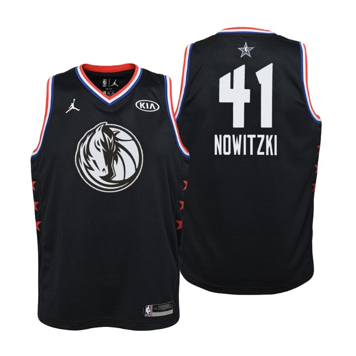 Youth 2019 NBA All-Star Mavericks #41 Dirk Nowitzki Black Jersey