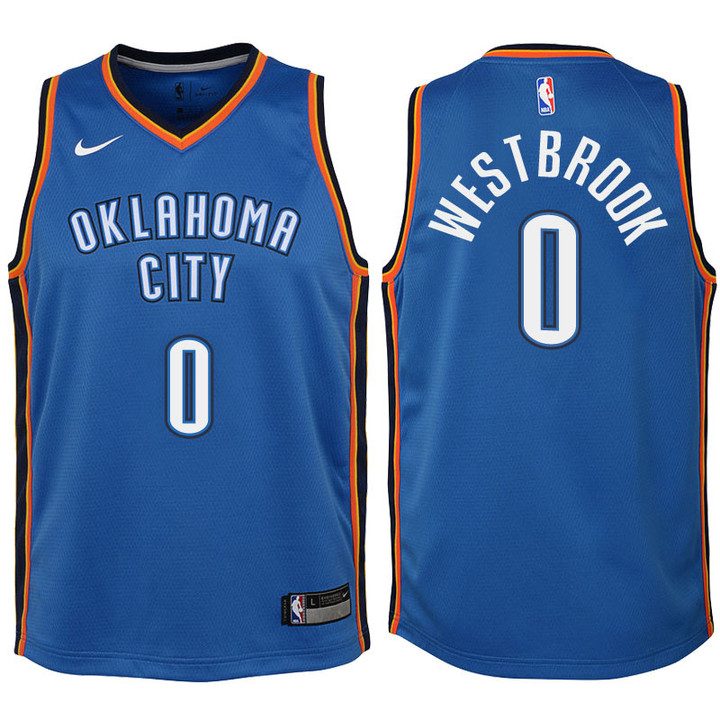 Youth Thunder Russell Westbrook Blue Jersey-Icon Edition