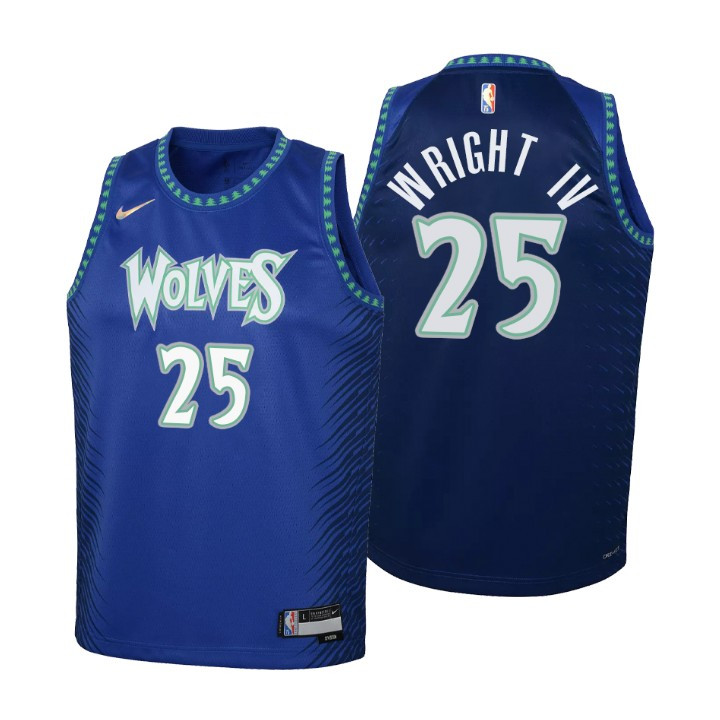 2021-22 Timberwolves McKinley Wright IV 75th Anniversary City Youth Jersey