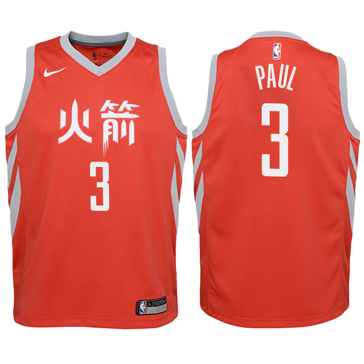 Youth Rockets Chris Paul Red Jersey-City Edition
