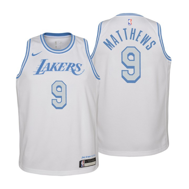 2020-21 Lakers City Jersey Wesley Matthews White Youth