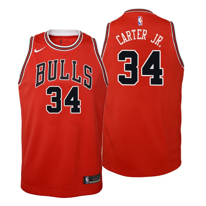 Youth Bulls Wendell Carter Jr. Icon Edition Red Jersey