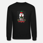 Merry Christmas Poodle Greetings Dog Owner Elf Cos  Unisex Crewneck Sweatshirt