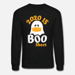 2020 Boo Sheet for Women Men  Ghost in Mask  Unisex Crewneck Sweatshirt