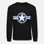 Vintage Army Air Corps Patriotic Star  Unisex Crewneck Sweatshirt