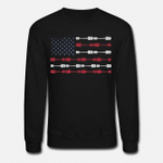 Vintage Patriotic American Flag Piston Muscle Car  Unisex Crewneck Sweatshirt