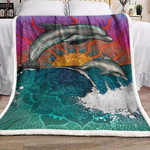 Mandala Dolphin GS-CL-LD2906 Sherpa Fleece Blanket - 1