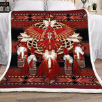 Native American Cardinal Mandala GS-1905TT Sherpa Fleece Blanket - 1