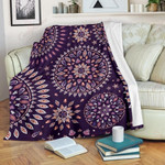 Purple Bohemian Mandala YU1203649CL Fleece Blanket - 1