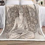Beige Buddha Mandala GS-CL-DT2506 Sherpa Fleece Blanket - 1