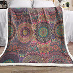 Vintage Bohemian Floral Mandala GS-CL-DT2506 Sherpa Fleece Blanket - 1