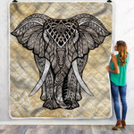 Vintage Mandala Elephant GS-2805TS Sherpa Fleece Blanket - 1