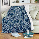Blue And White Bohemian Mandala TH1709736CL Sherpa Fleece Blanket - 1