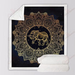 Elephant Golden Mandala GS-CL-DT2104 Sherpa Fleece Blanket - 1