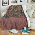 Brown Wave Ethnic Mandala GS-CL-DT0201 Sherpa Fleece Blanket - 1
