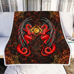 Fire Dragon Mandala Vingate Art GS-KL1708VB Sherpa Fleece Blanket - 1