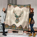 Mandala Buck Hunting Deer KL1709252CL Quilt Blanket - 1