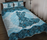 Ballroom Dance Blue Vintage Mandala YW2601036CL Quilt Bed Set - 1