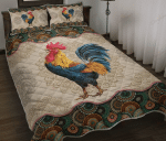 Rooster Vintage Mandala YW2205564CL Quilt Bed Set - 1