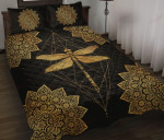 Dragonfly Mandala And Moom Gold Style Black YW1905293CL Quilt Bed Set - 1