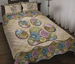 Dog Vintage Mandala Neutral Color YW2601384CL Quilt Bed Set - 1
